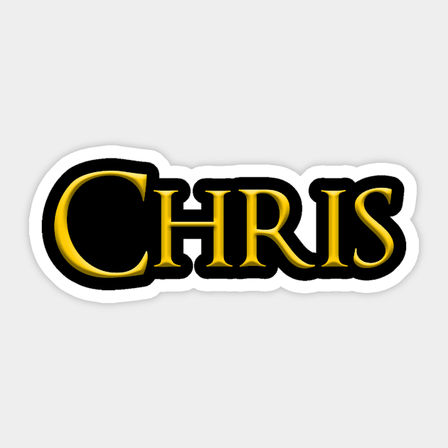 Chris Popular Male, Boy, Man Name Gold On Dark Sticker by funfun